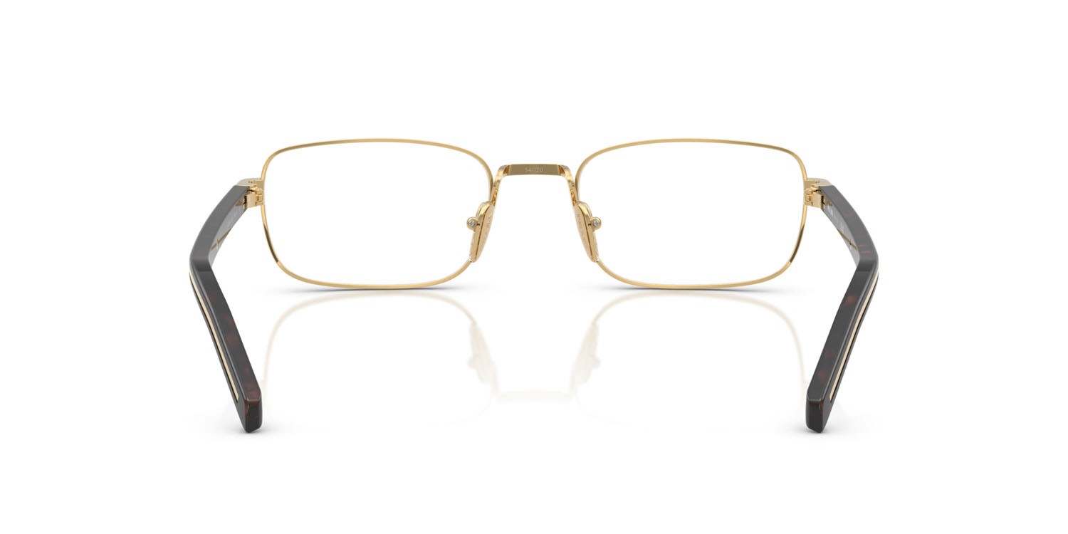 Eyeglasses Prada PR B54V (5AK1O1) color oro shape rectangle lenses lente demo
