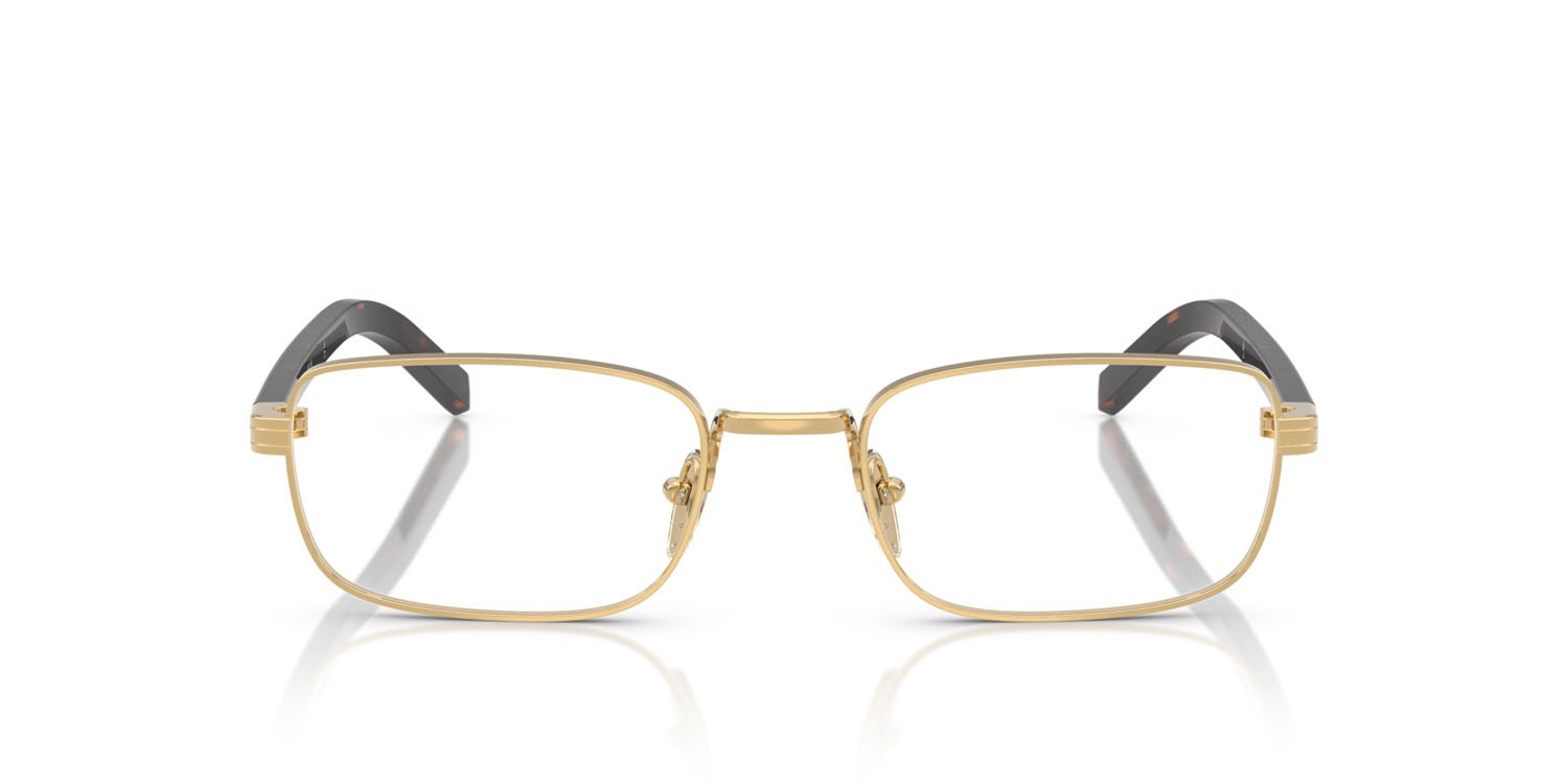 Eyeglasses Prada PR B54V (5AK1O1) color oro shape rectangle lenses lente demo