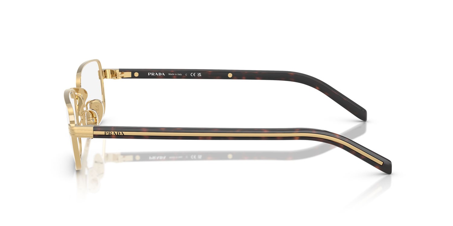 Eyeglasses Prada PR B54V (5AK1O1) color oro shape rectangle lenses lente demo