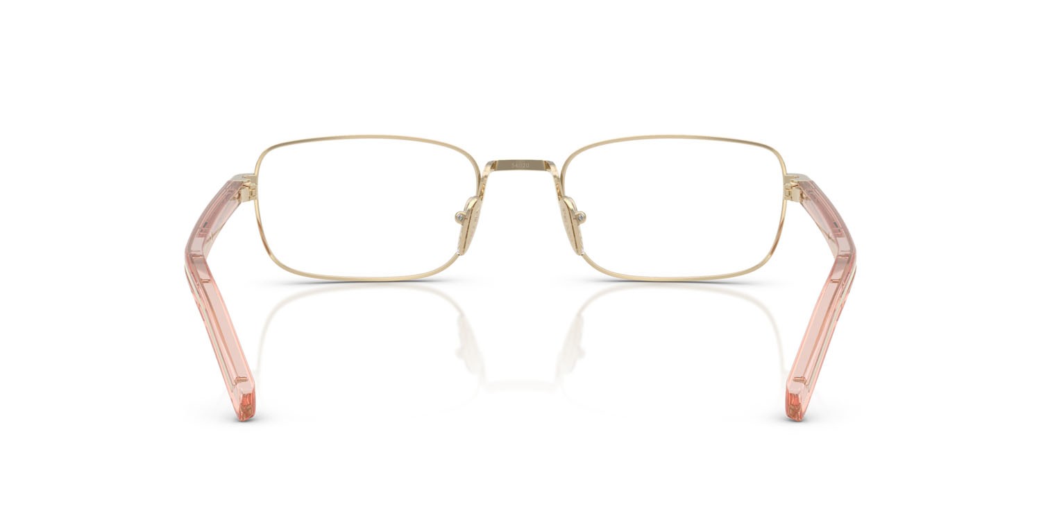 Eyeglasses Prada PR B54V (ACX1O1) color oro pallido shape rectangle lenses lente demo