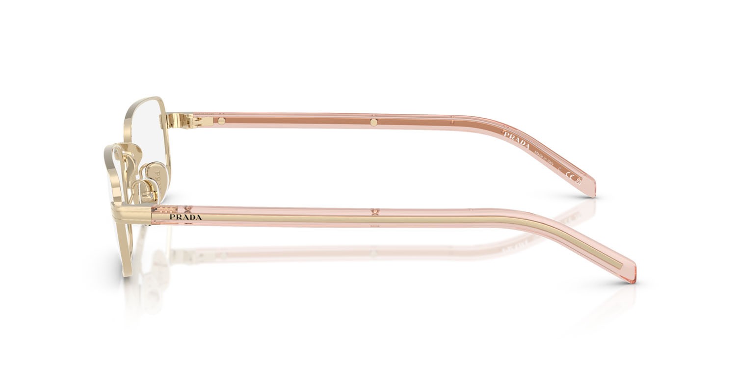 Eyeglasses Prada PR B54V (ACX1O1) color oro pallido shape rectangle lenses lente demo