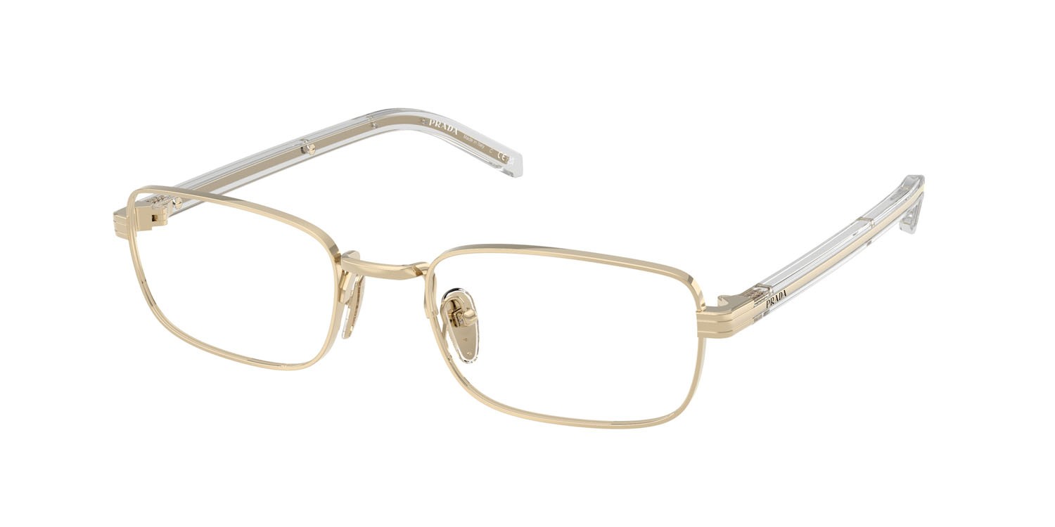 Eyeglasses Prada PR B54V (ZVN1O1) color oro pallido shape rectangle lenses lente demo