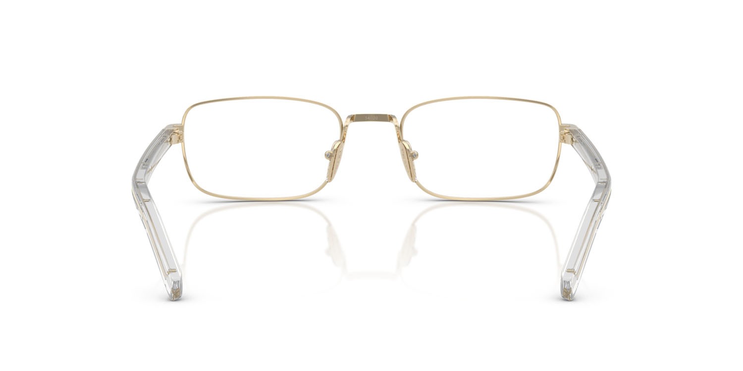 Eyeglasses Prada PR B54V (ZVN1O1) color oro pallido shape rectangle lenses lente demo