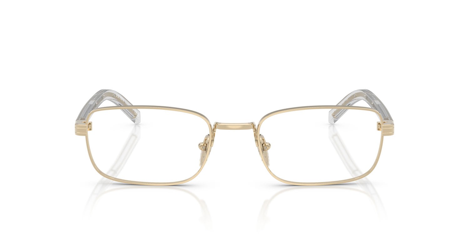 Eyeglasses Prada PR B54V (ZVN1O1) color oro pallido shape rectangle lenses lente demo