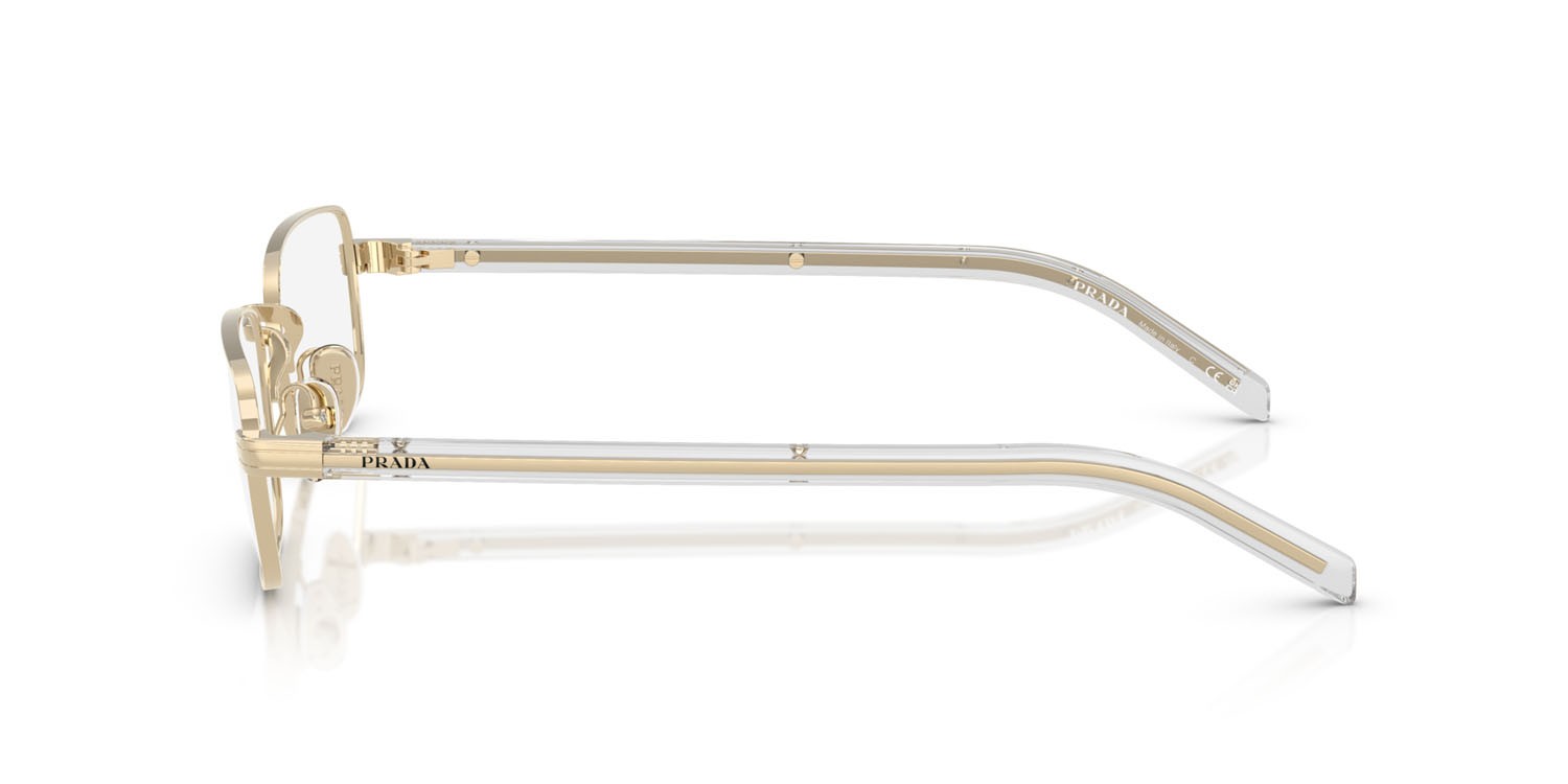 Eyeglasses Prada PR B54V (ZVN1O1) color oro pallido shape rectangle lenses lente demo