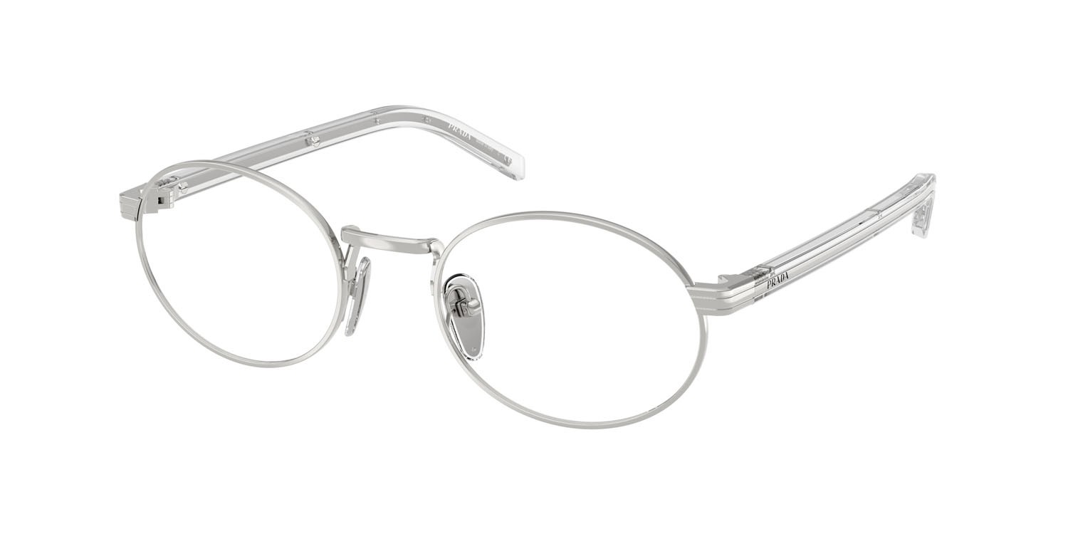 Eyeglasses Prada PR B55V (1BC1O1) color argento shape oval lenses lente demo