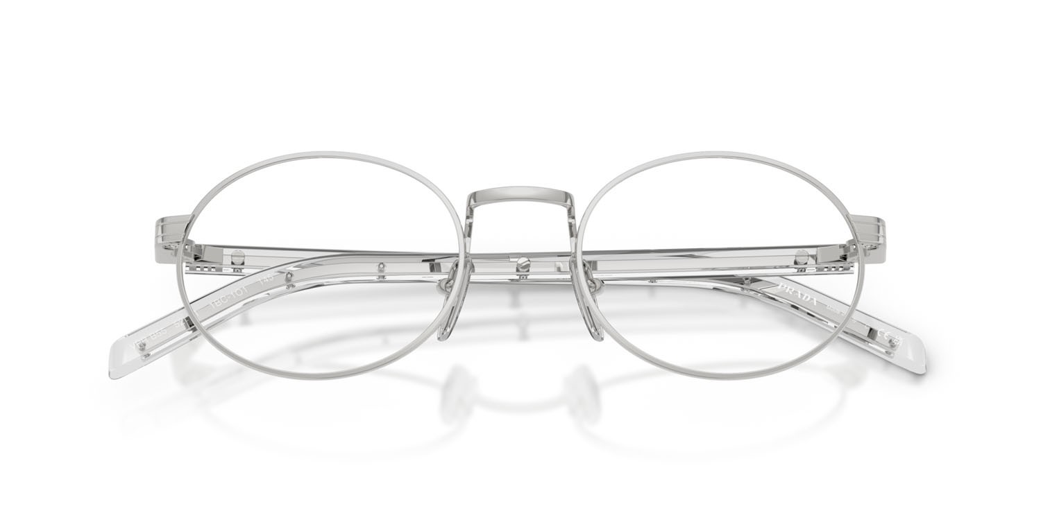 Eyeglasses Prada PR B55V (1BC1O1) color argento shape oval lenses lente demo