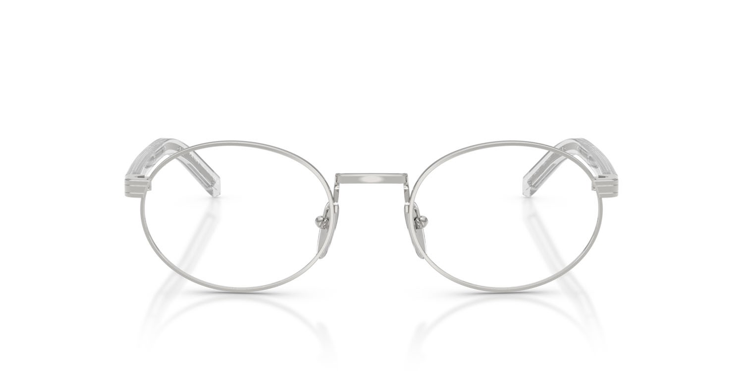 Eyeglasses Prada PR B55V (1BC1O1) color argento shape oval lenses lente demo