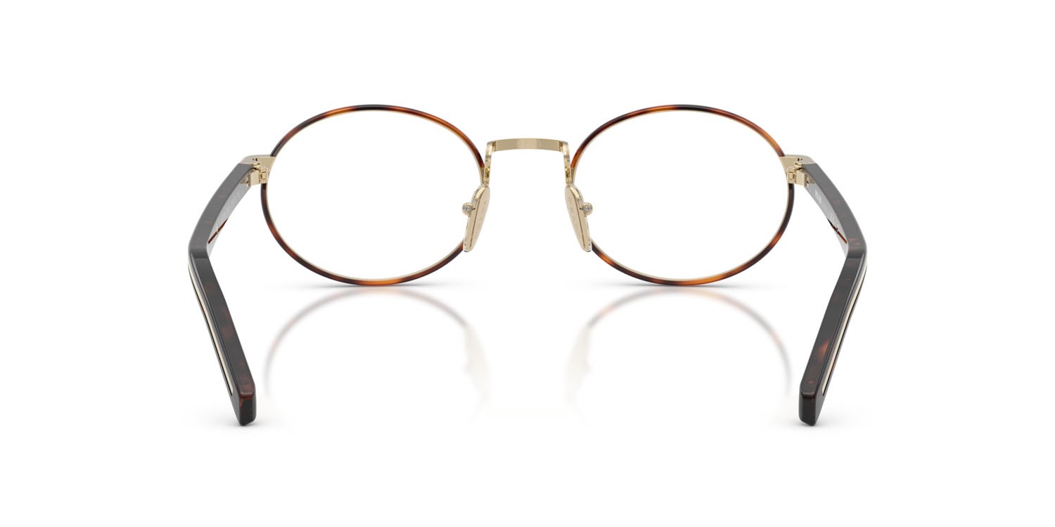 Eyeglasses Prada PR B55V (21E1O1) color oro pallido/tartarugato root shape oval lenses lente demo