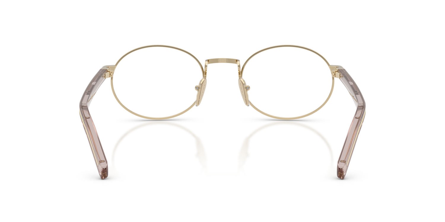 Eyeglasses Prada PR B55V (ZVN1O1) color oro pallido shape oval lenses lente demo