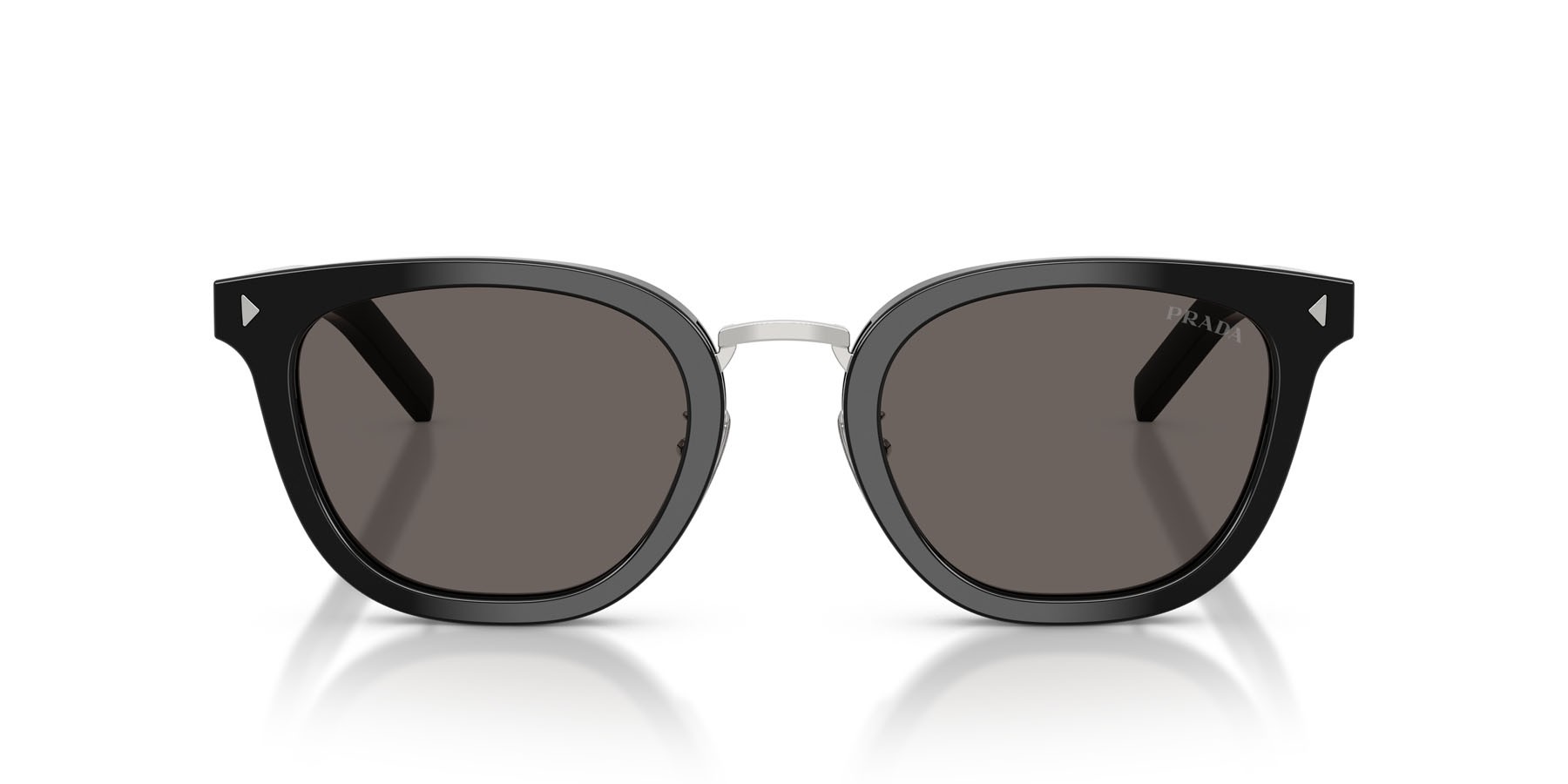 Occhiali da sole Prada PR C01SD (16K731) colore nero forma cat eye lenti grigio scuro
