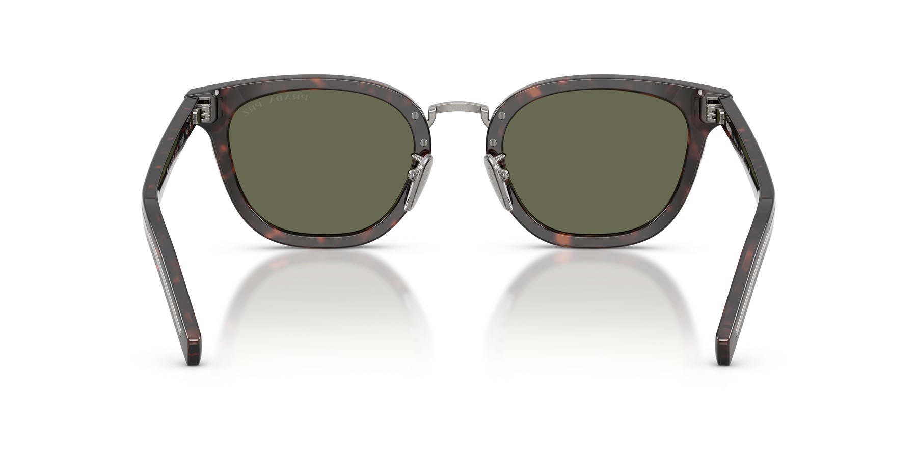 Occhiali da sole Prada PR C01SD (17N03R) colore root havana forma cat eye lenti polar verde