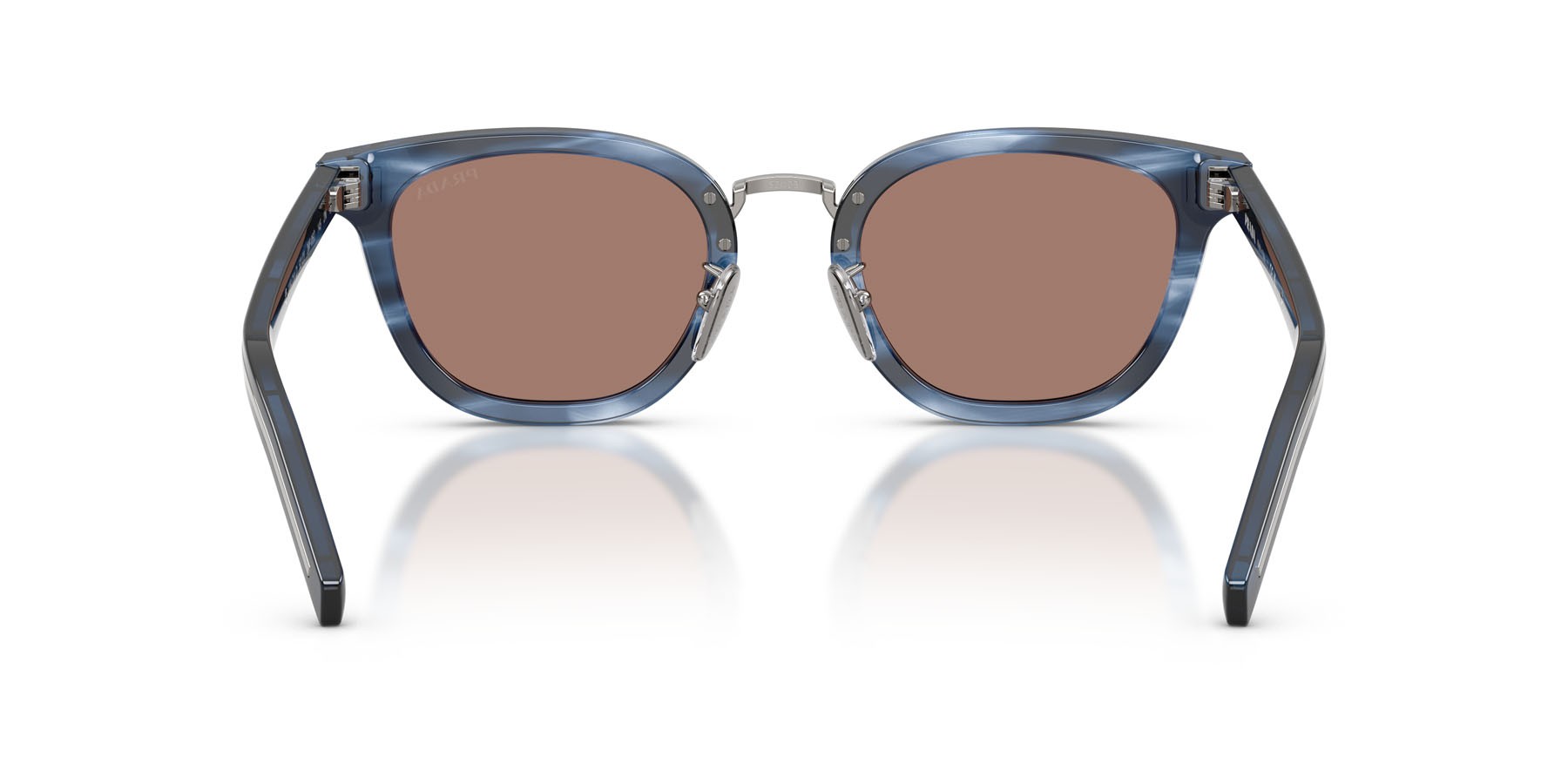 Occhiali da sole Prada PR C01SD (26F05D) colore blu havana forma cat eye lenti marrone