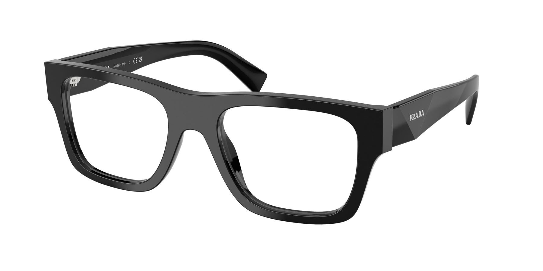 Eyeglasses Prada PR C01V (16K1O1) color nero shape square lenses lente demo