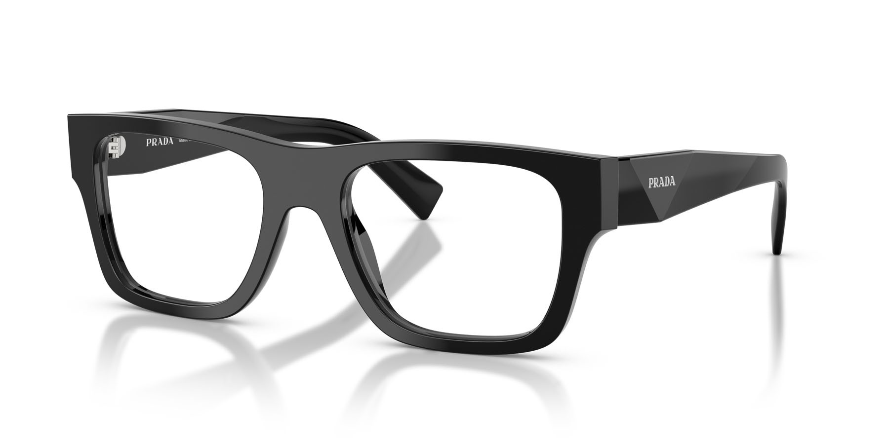 Eyeglasses Prada PR C01V (16K1O1) color nero shape square lenses lente demo