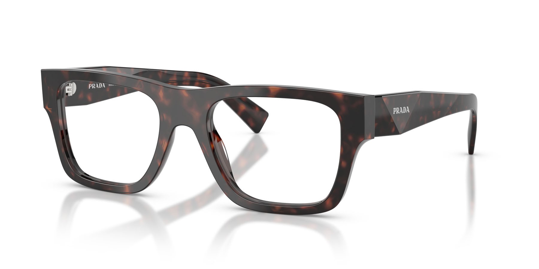 Eyeglasses Prada PR C01V (17N1O1) color root tartarugato shape square lenses lente demo
