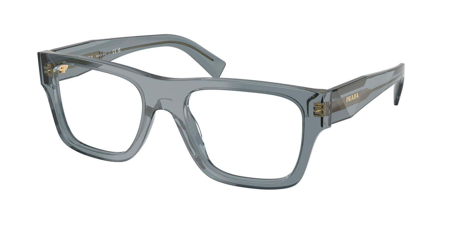 Eyeglasses Prada PR C01V (17T1O1) color transparent ocean shape square lenses lente demo