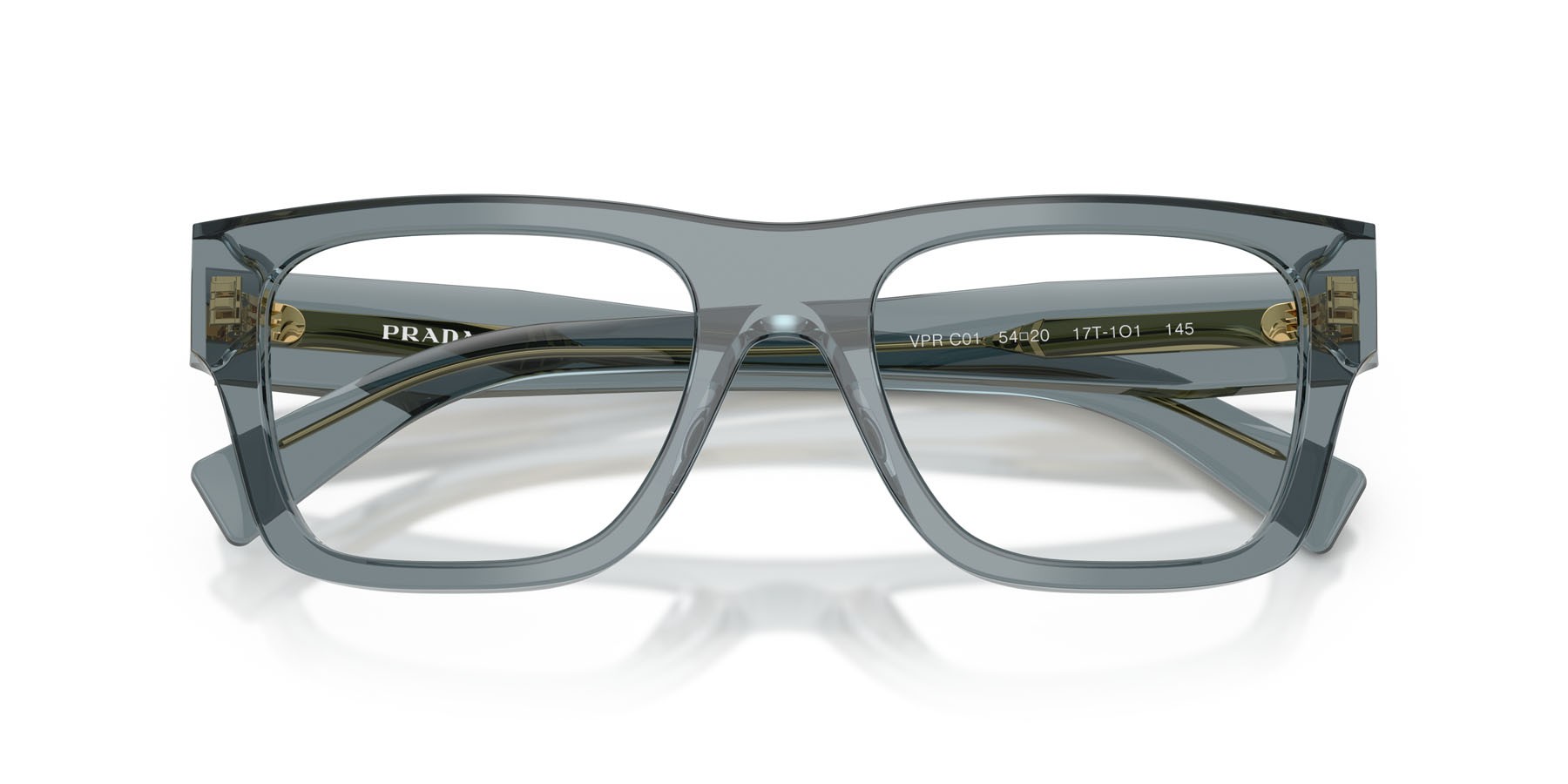 Eyeglasses Prada PR C01V (17T1O1) color transparent ocean shape square lenses lente demo