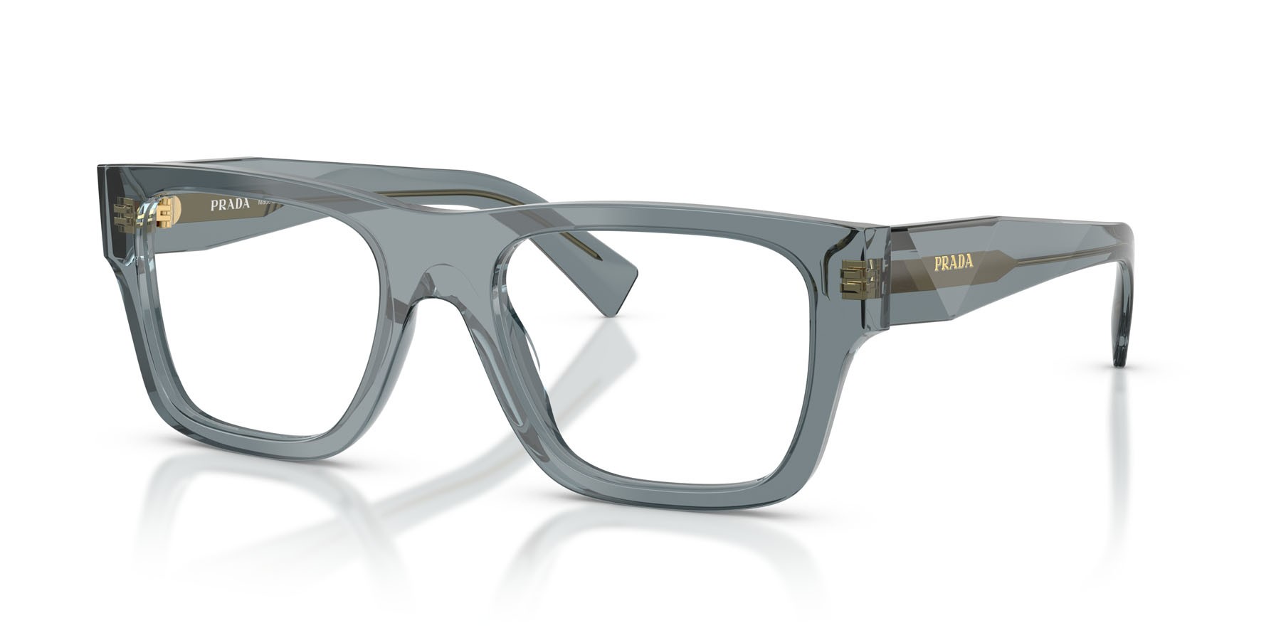 Eyeglasses Prada PR C01V (17T1O1) color transparent ocean shape square lenses lente demo