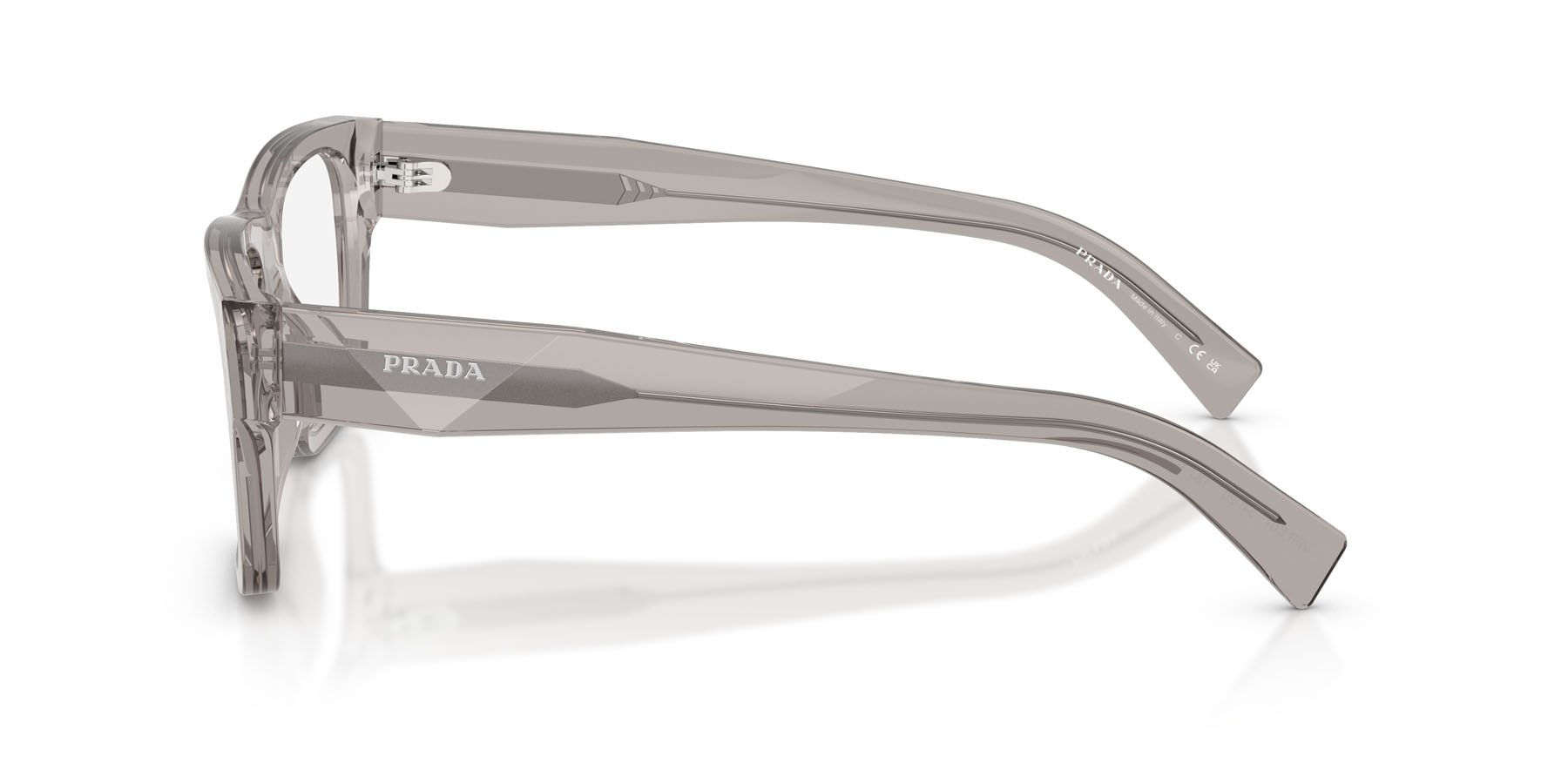 Eyeglasses Prada PR C01V (18J1O1) color hematite shape square lenses lente demo