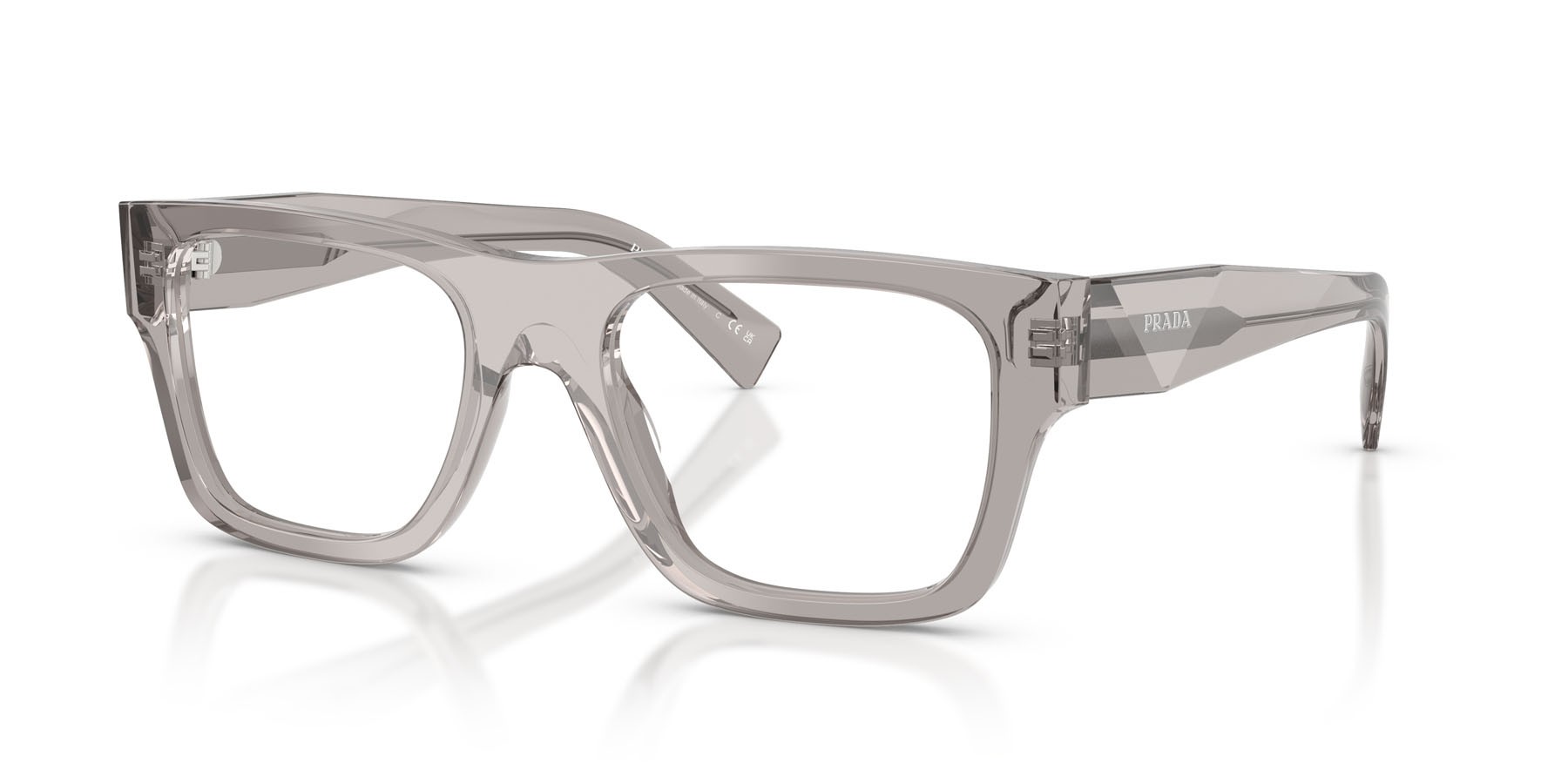 Eyeglasses Prada PR C01V (18J1O1) color hematite shape square lenses lente demo