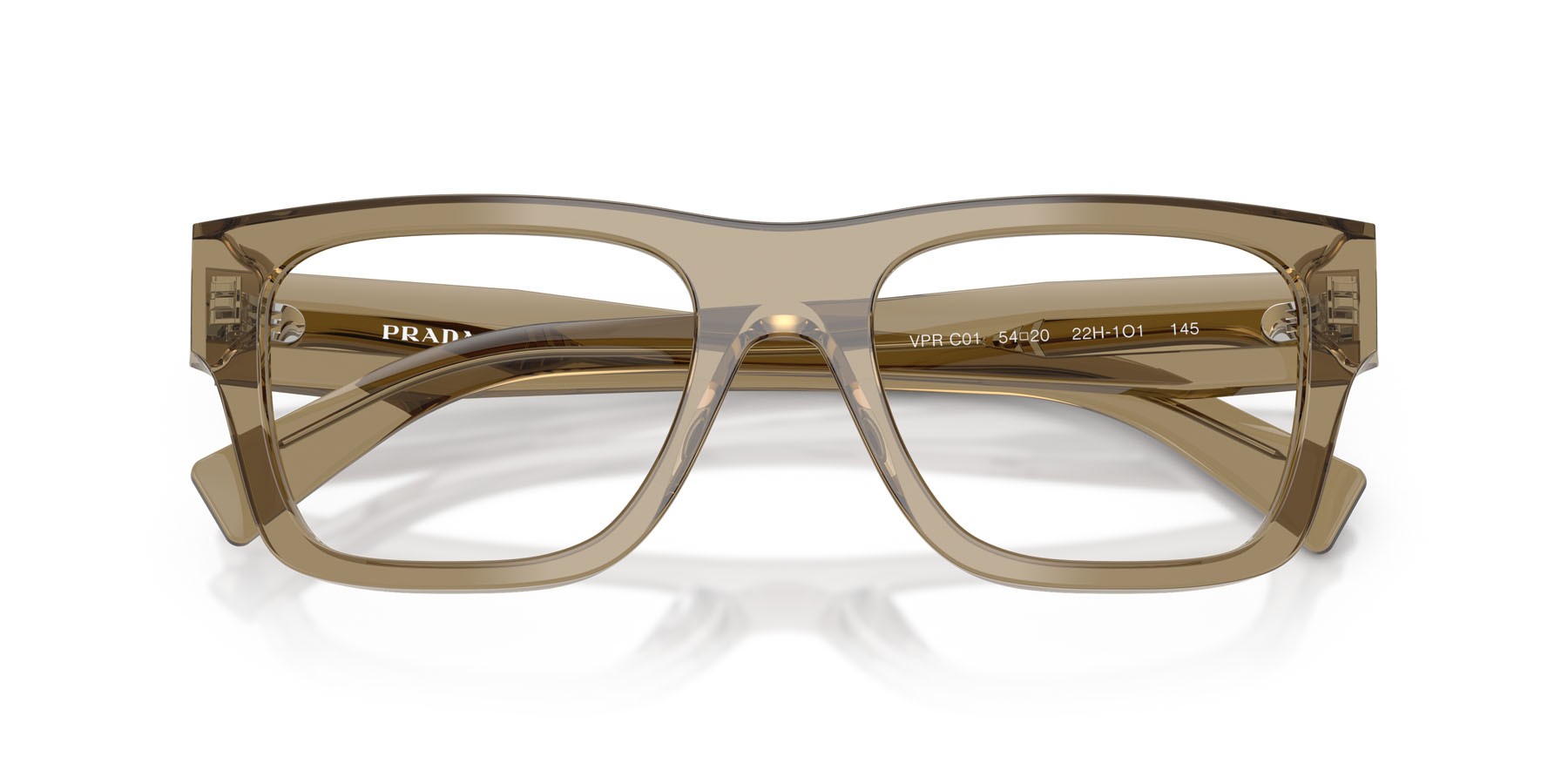 Eyeglasses Prada PR C01V (22H1O1) color transparent bark shape square lenses lente demo