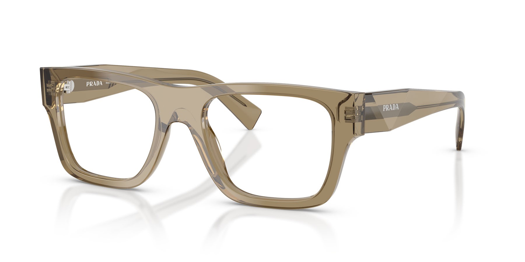 Eyeglasses Prada PR C01V (22H1O1) color transparent bark shape square lenses lente demo