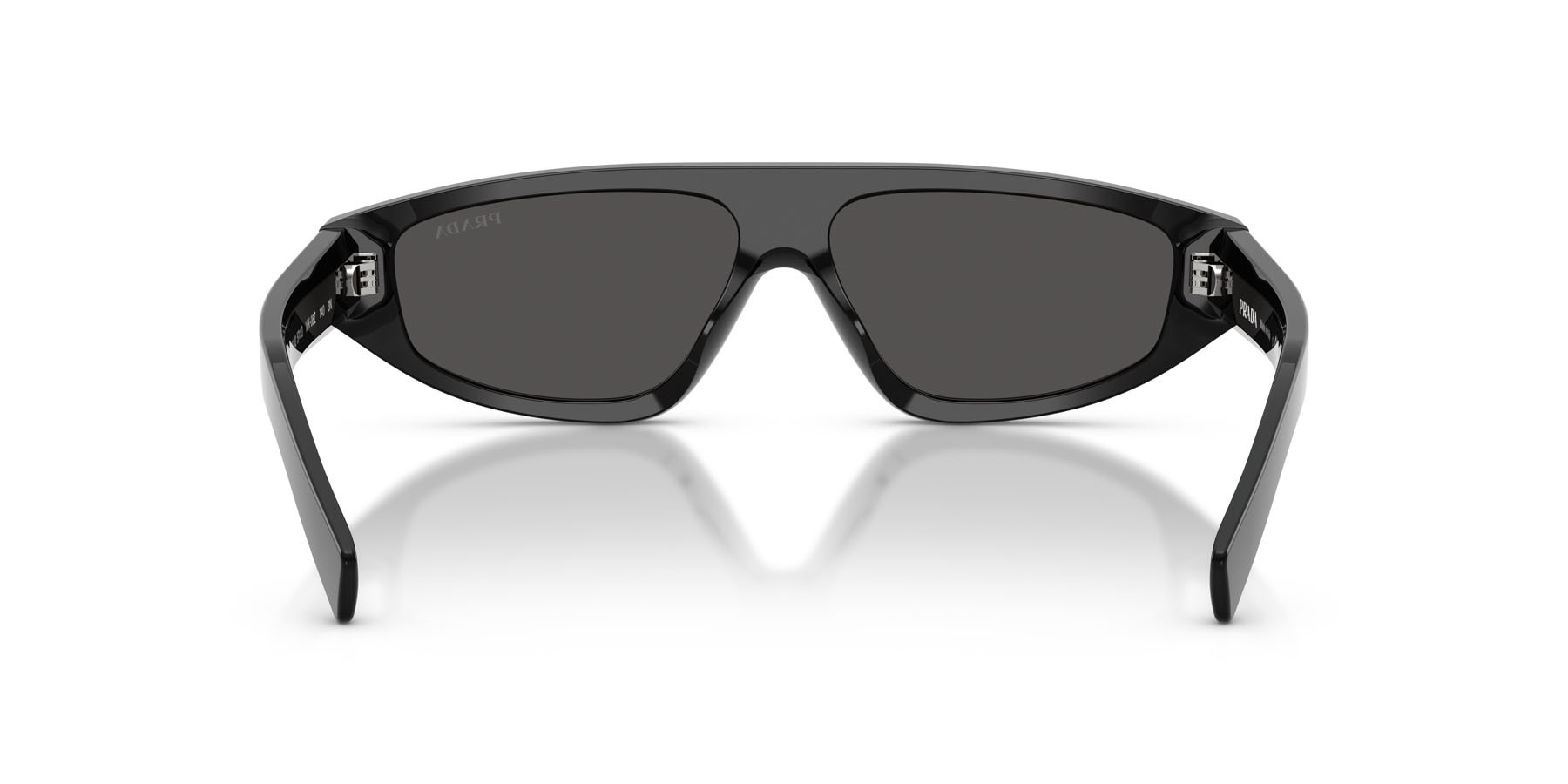 Occhiali da sole Prada PR C02S (16K08Z) colore nero forma irregolare lenti grigio scuro
