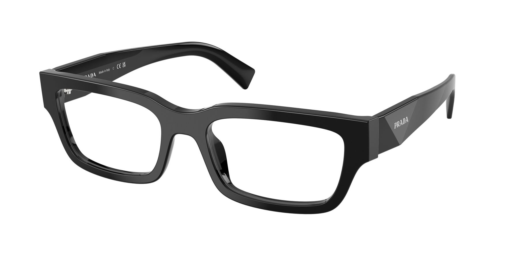 Eyeglasses Prada PR C02V (16K1O1) color nero shape square lenses lente demo