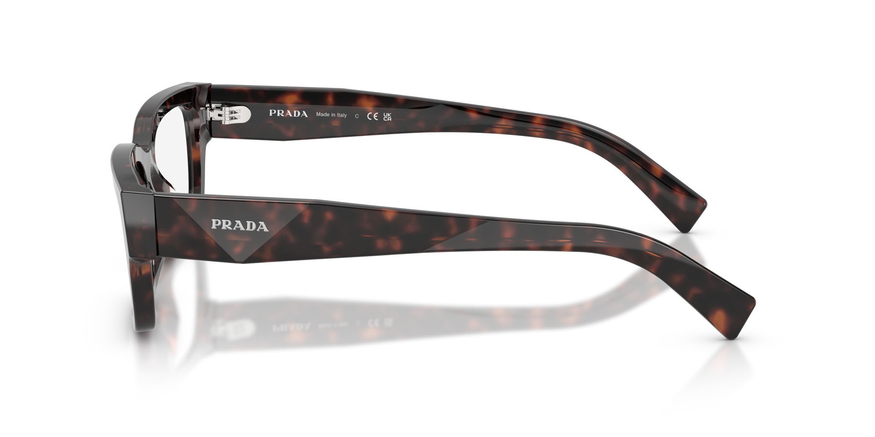 Eyeglasses Prada PR C02V (17N1O1) color root tartarugato shape square lenses lente demo