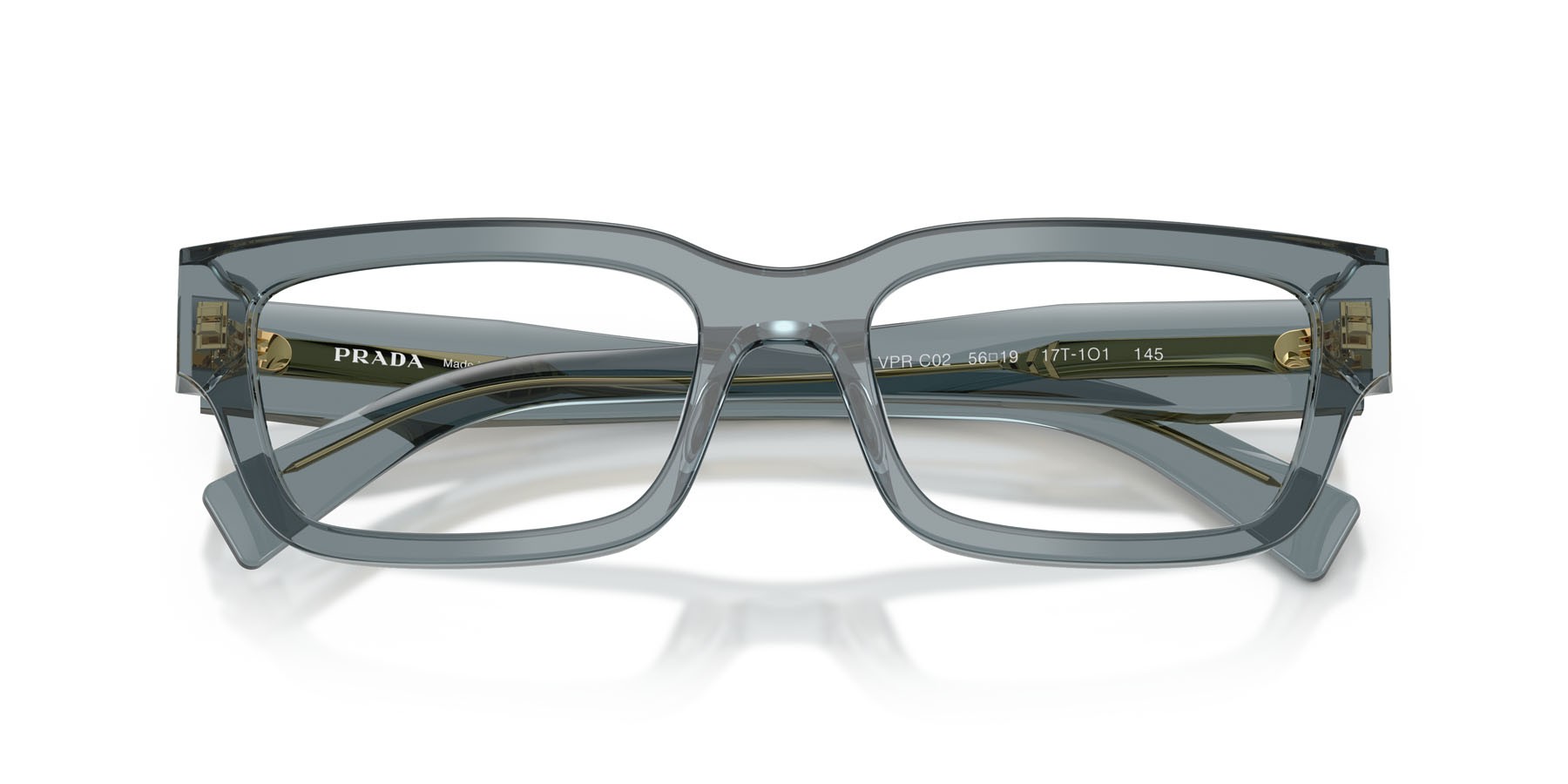 Eyeglasses Prada PR C02V (17T1O1) color transparent ocean shape square lenses lente demo