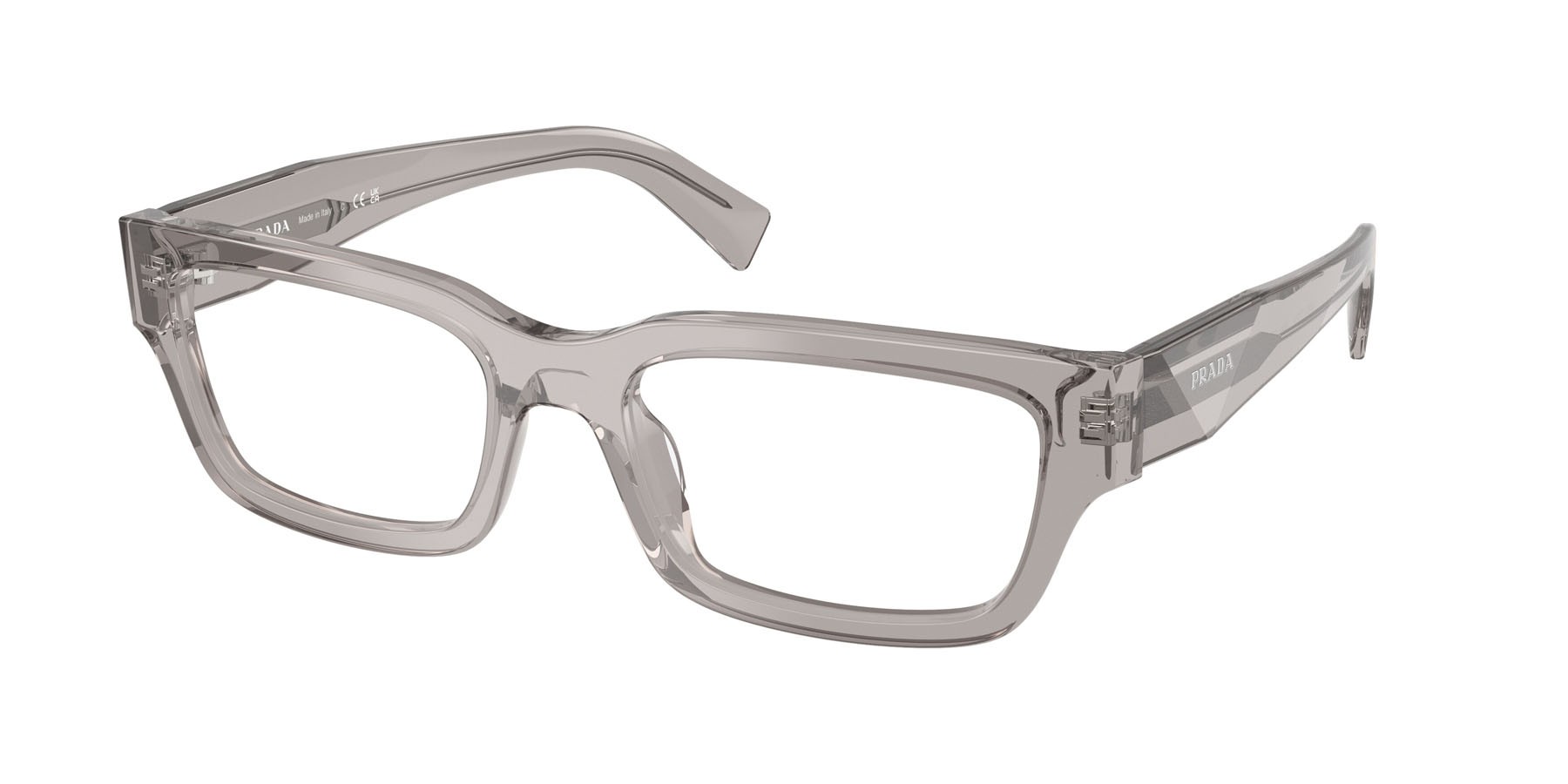 Eyeglasses Prada PR C02V (18J1O1) color hematite shape square lenses lente demo