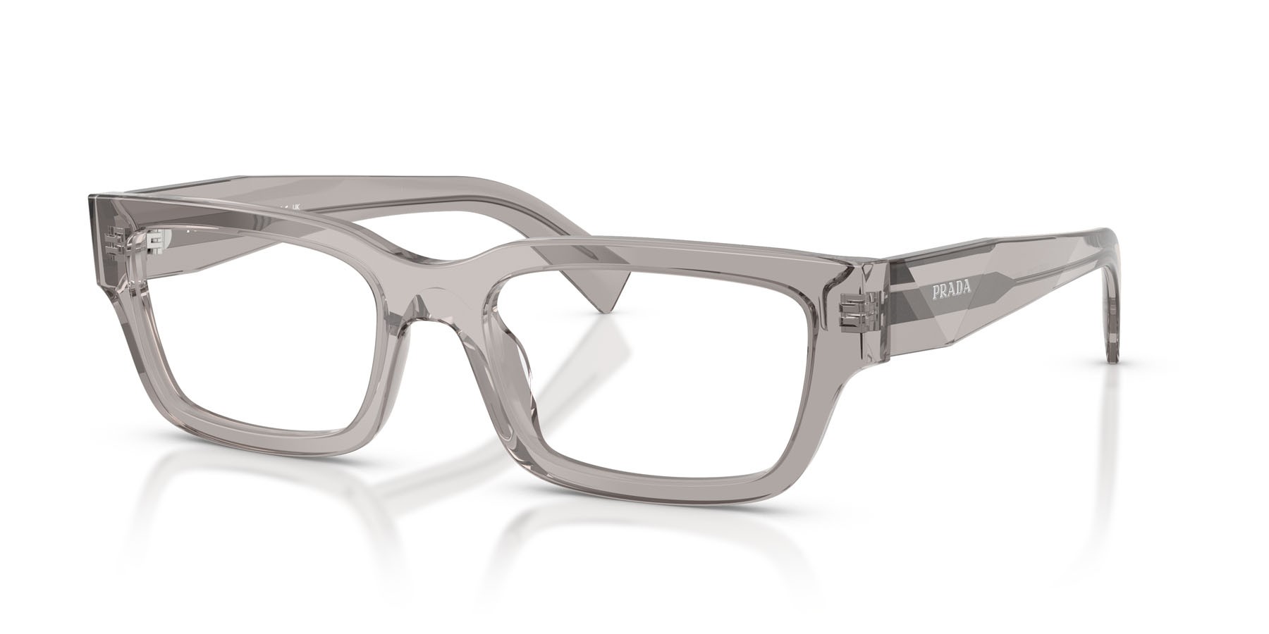 Eyeglasses Prada PR C02V (18J1O1) color hematite shape square lenses lente demo