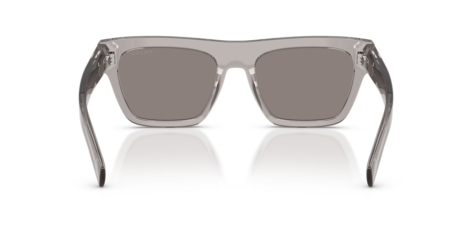 Occhiali da sole Prada PR C03S (10J80Q) colore grigio trasparente forma rettangolare lenti grigio scuro