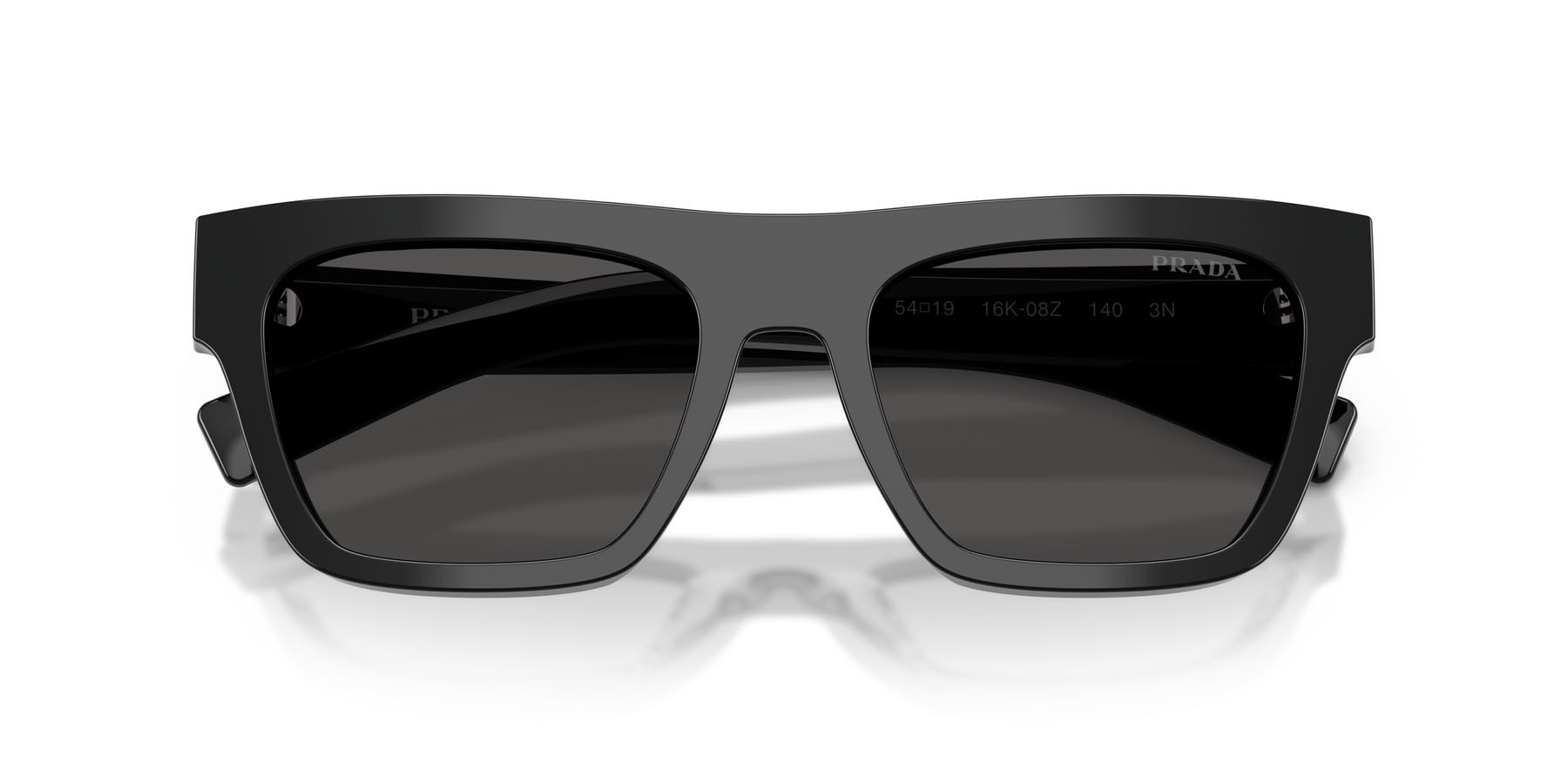 Occhiali da sole Prada PR C03S (16K08Z) colore nero forma rettangolare lenti grigio scuro