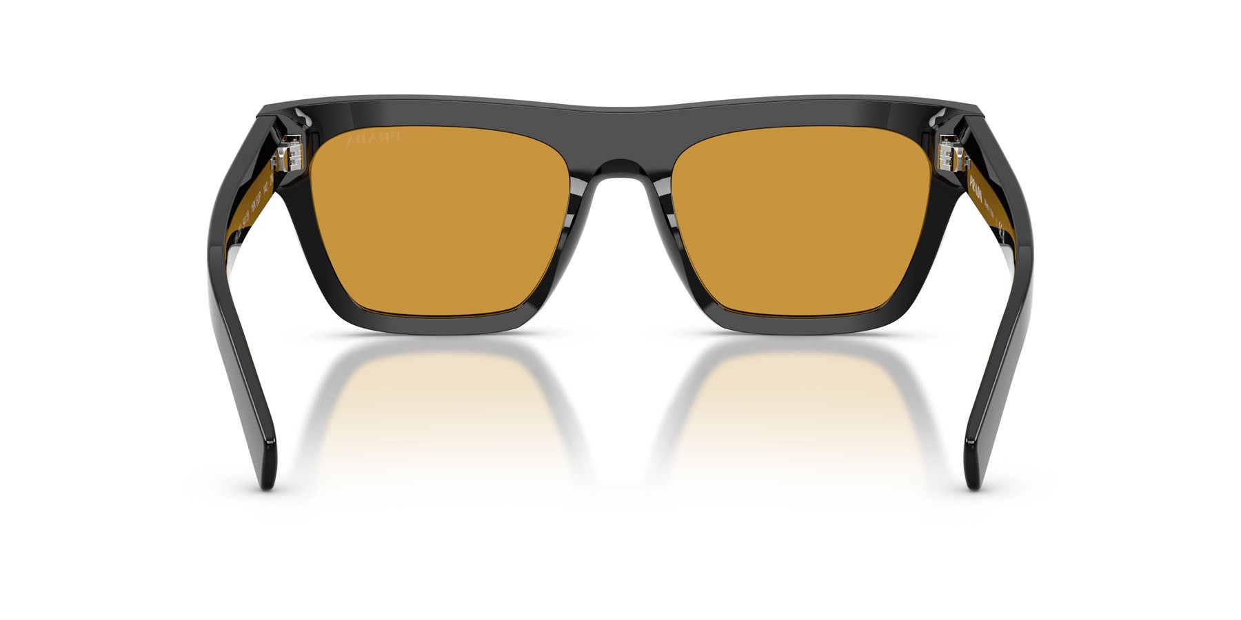 Occhiali da sole Prada PR C03S (16K50P) colore nero forma rettangolare lenti miele scuro