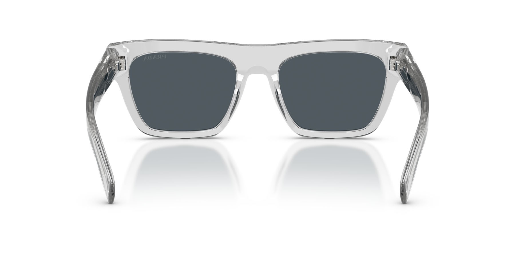 Occhiali da sole Prada PR C03S (17P70B) colore grigio crystal forma rettangolare lenti grigio scuro