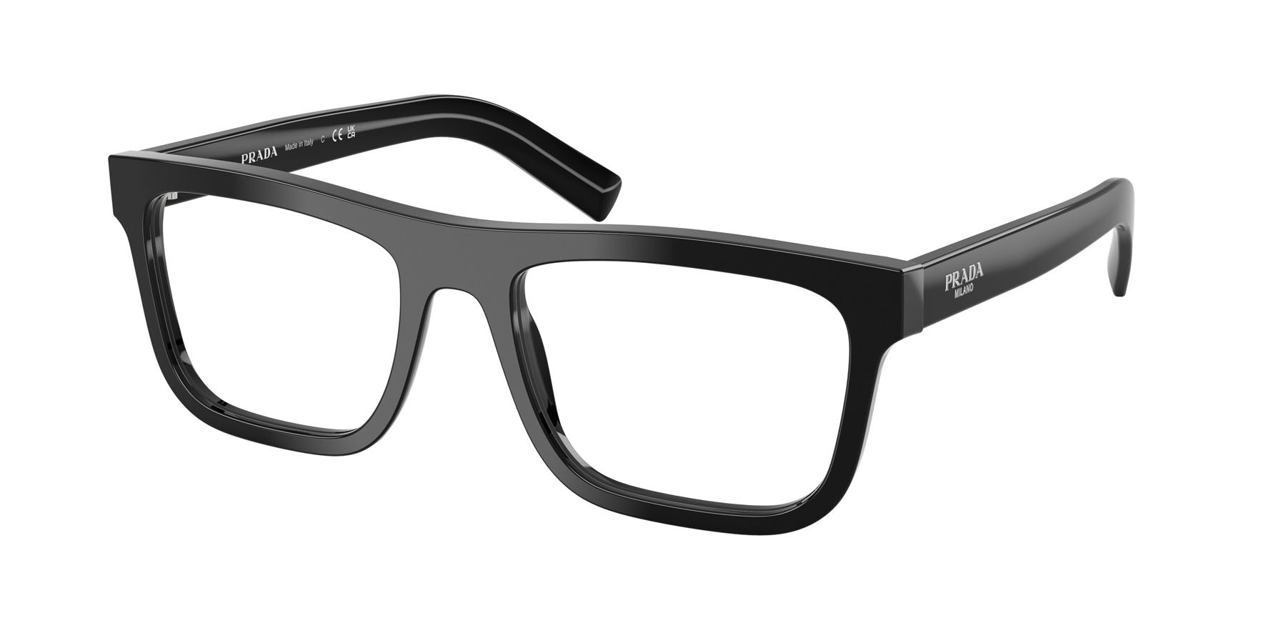 Eyeglasses Prada PR C03V (16K1O1) color nero shape square lenses lente demo