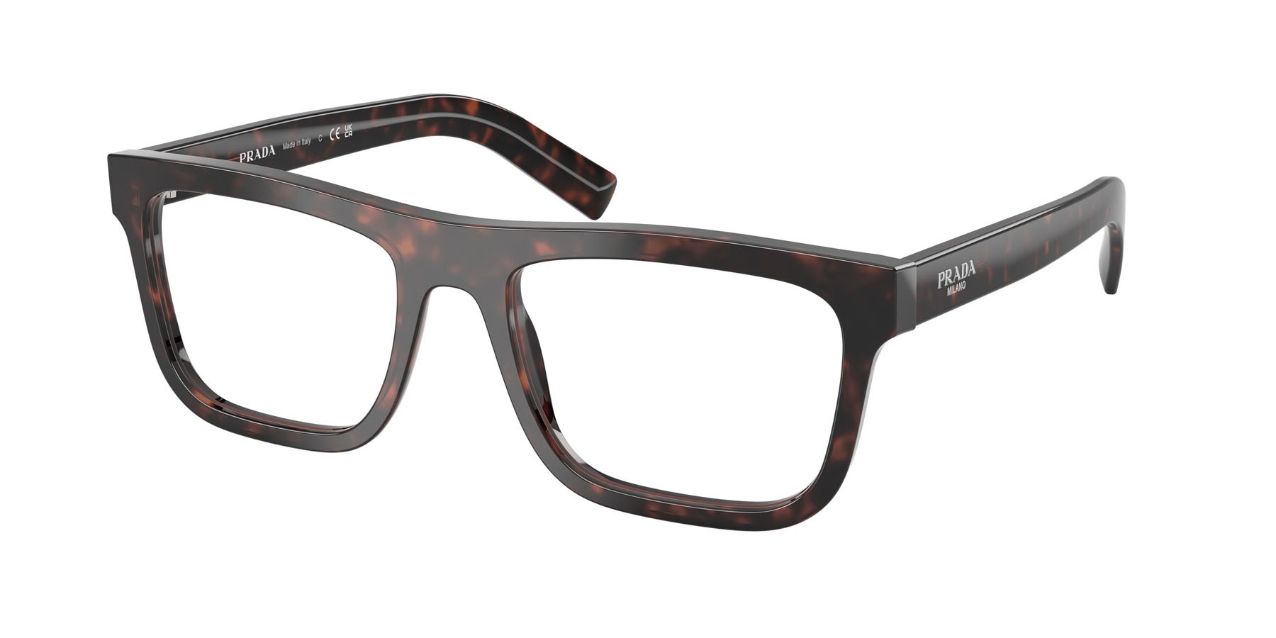 Eyeglasses Prada PR C03V (17N1O1) color root tartarugato shape square lenses lente demo