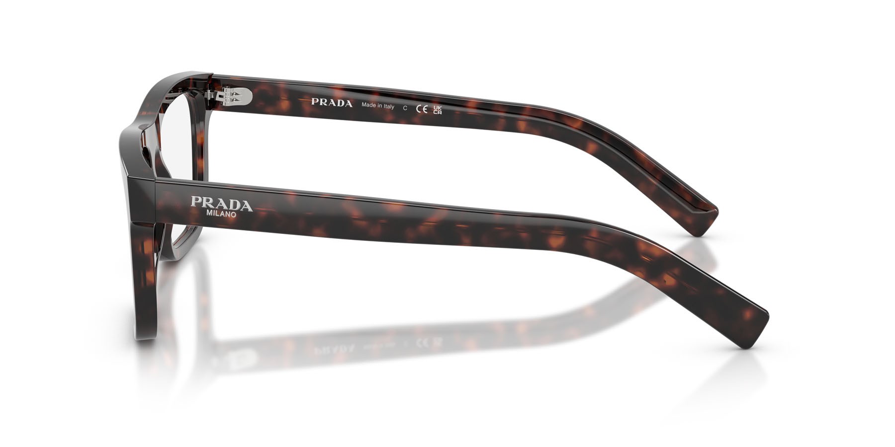 Eyeglasses Prada PR C03V (17N1O1) color root tartarugato shape square lenses lente demo