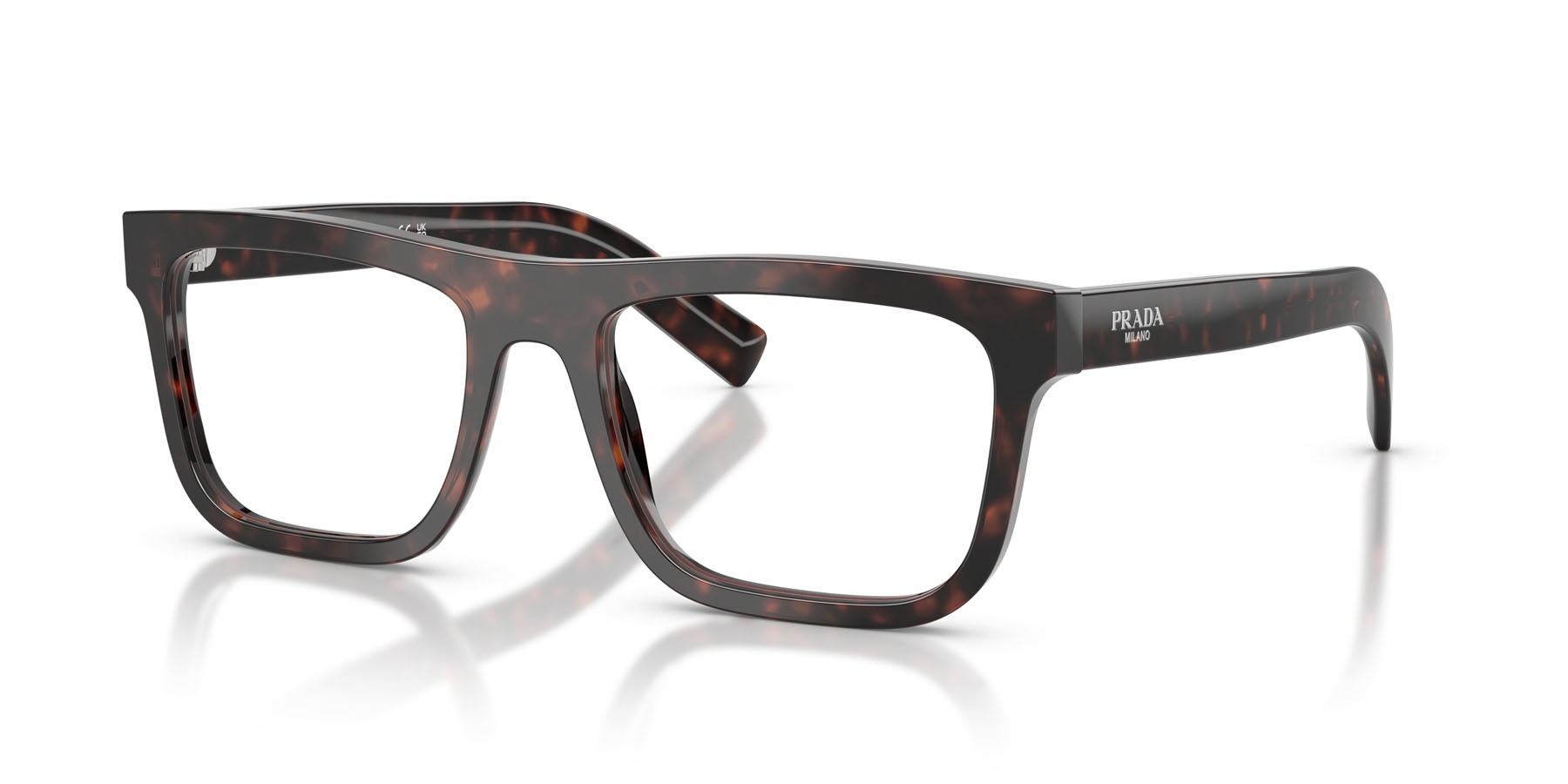 Eyeglasses Prada PR C03V (17N1O1) color root tartarugato shape square lenses lente demo