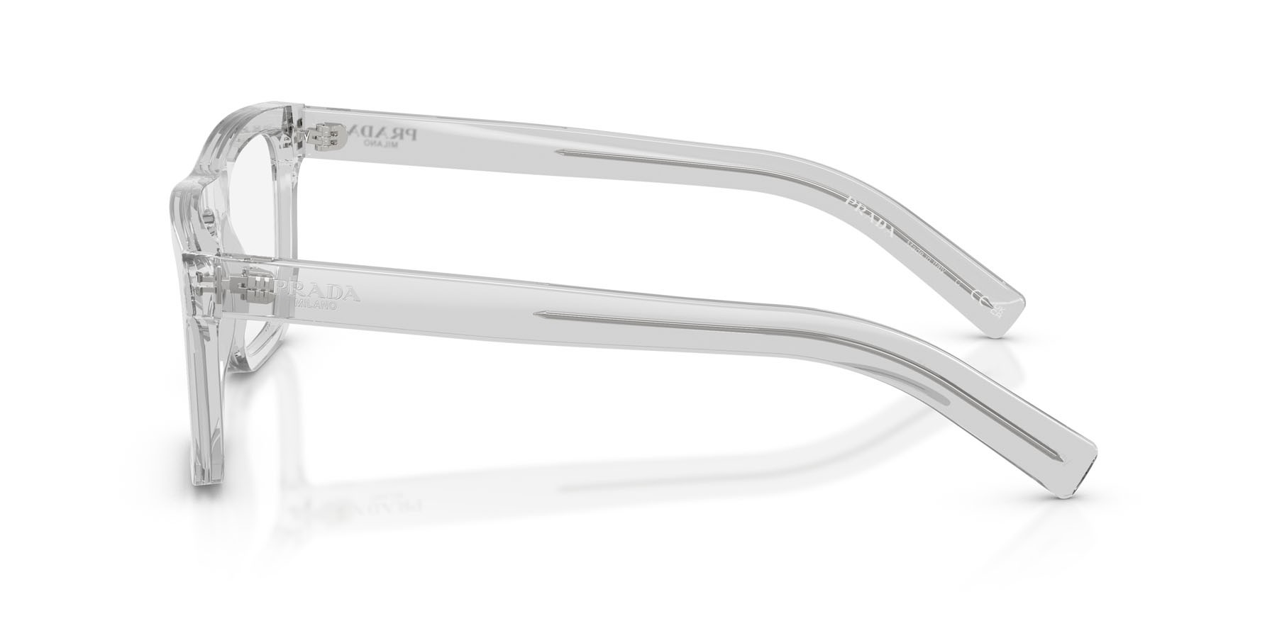 Eyeglasses Prada PR C03V (17P1O1) color grigio crystal shape square lenses lente demo
