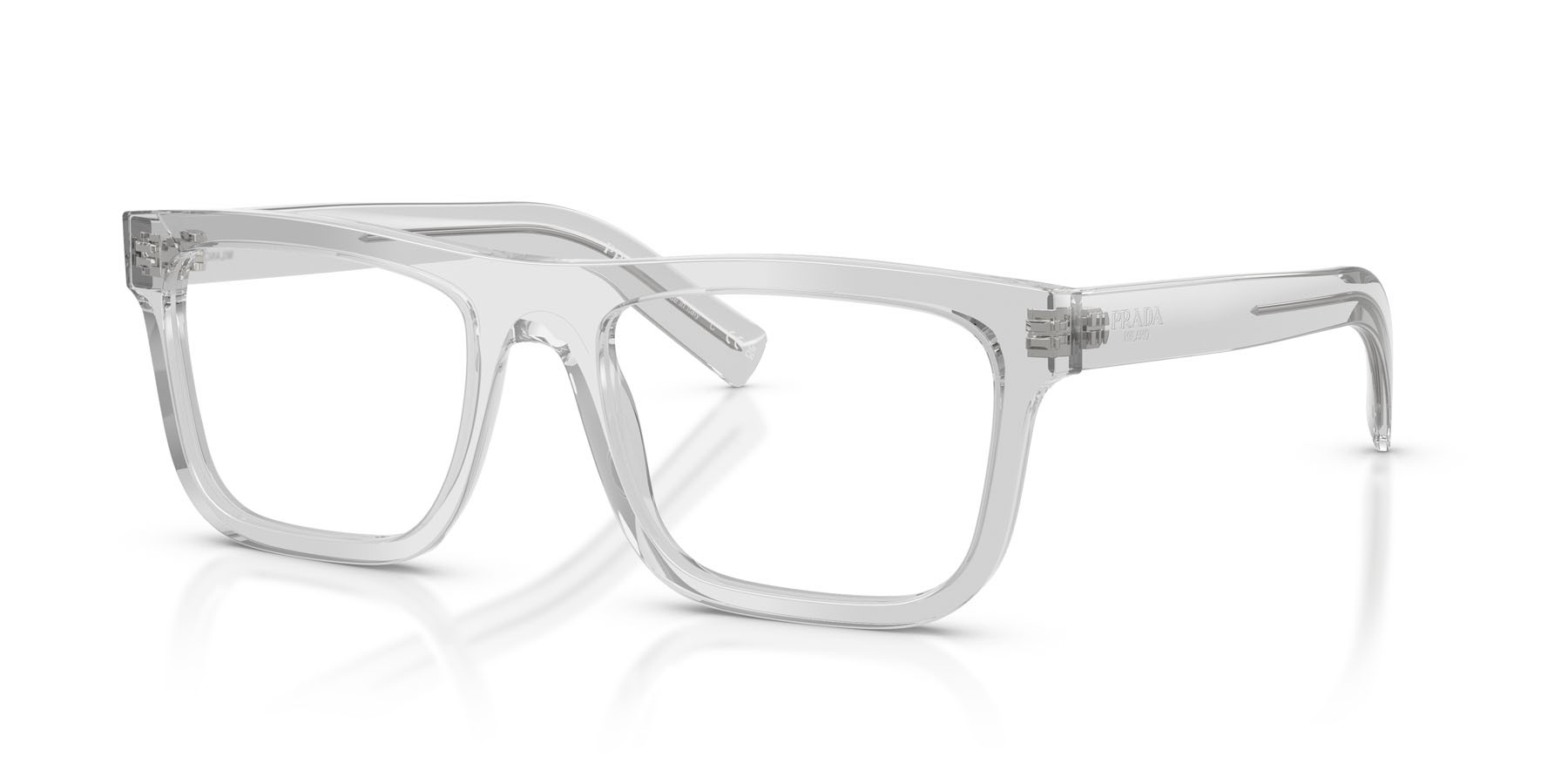 Eyeglasses Prada PR C03V (17P1O1) color grigio crystal shape square lenses lente demo