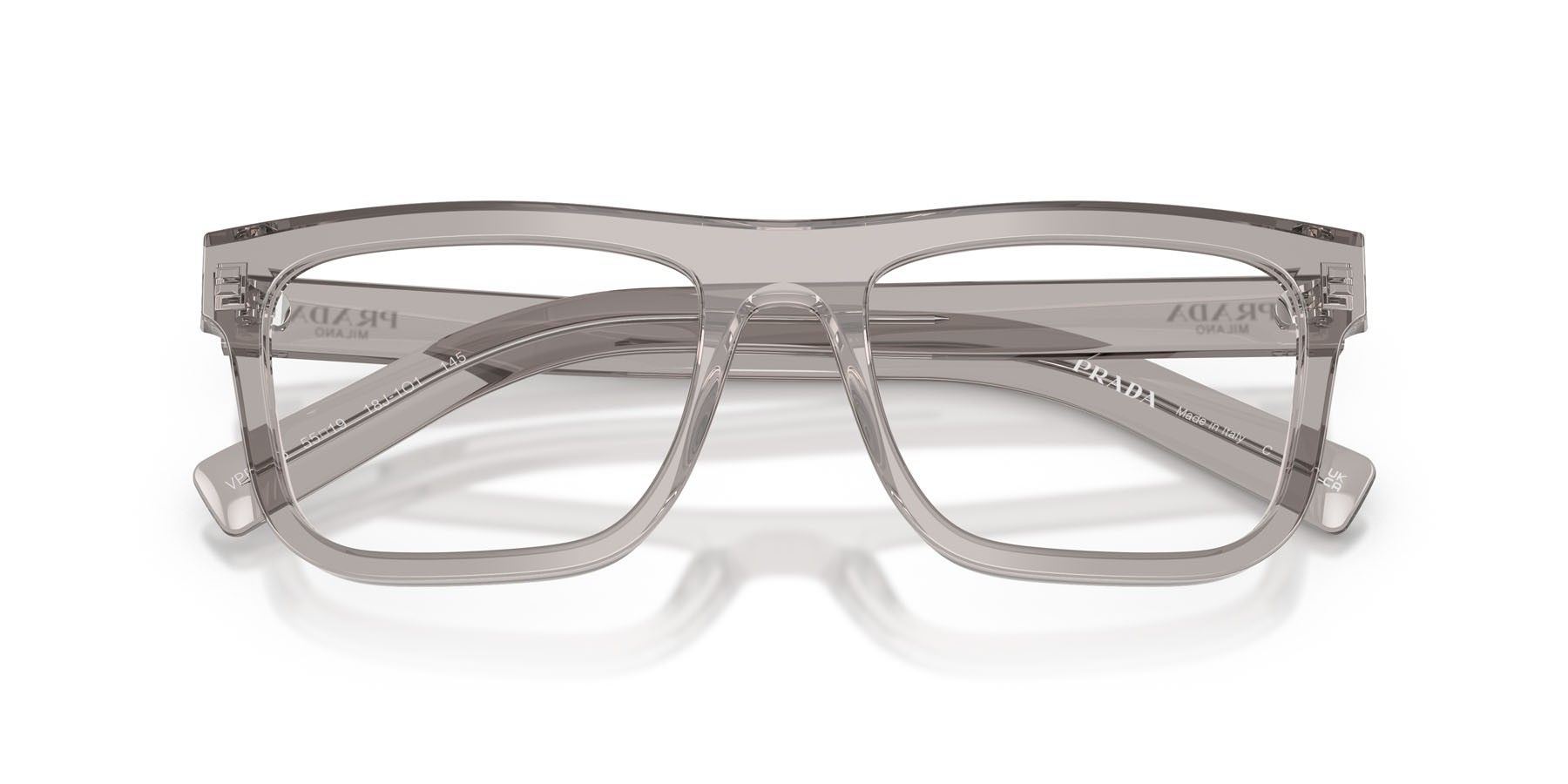Eyeglasses Prada PR C03V (18J1O1) color hematite shape square lenses lente demo
