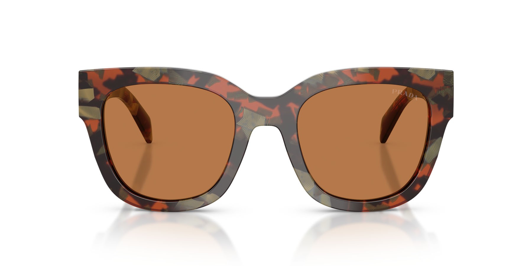 Occhiali da sole Prada PR C04S (22F90Q) colore woods tortoise forma quadrato lenti marrone
