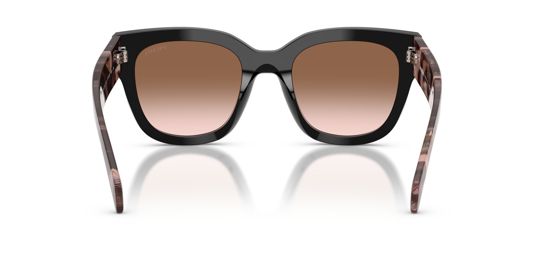 Sunglasses Prada PR C04S (28F90P) color nero shape square lenses marrone sfumato