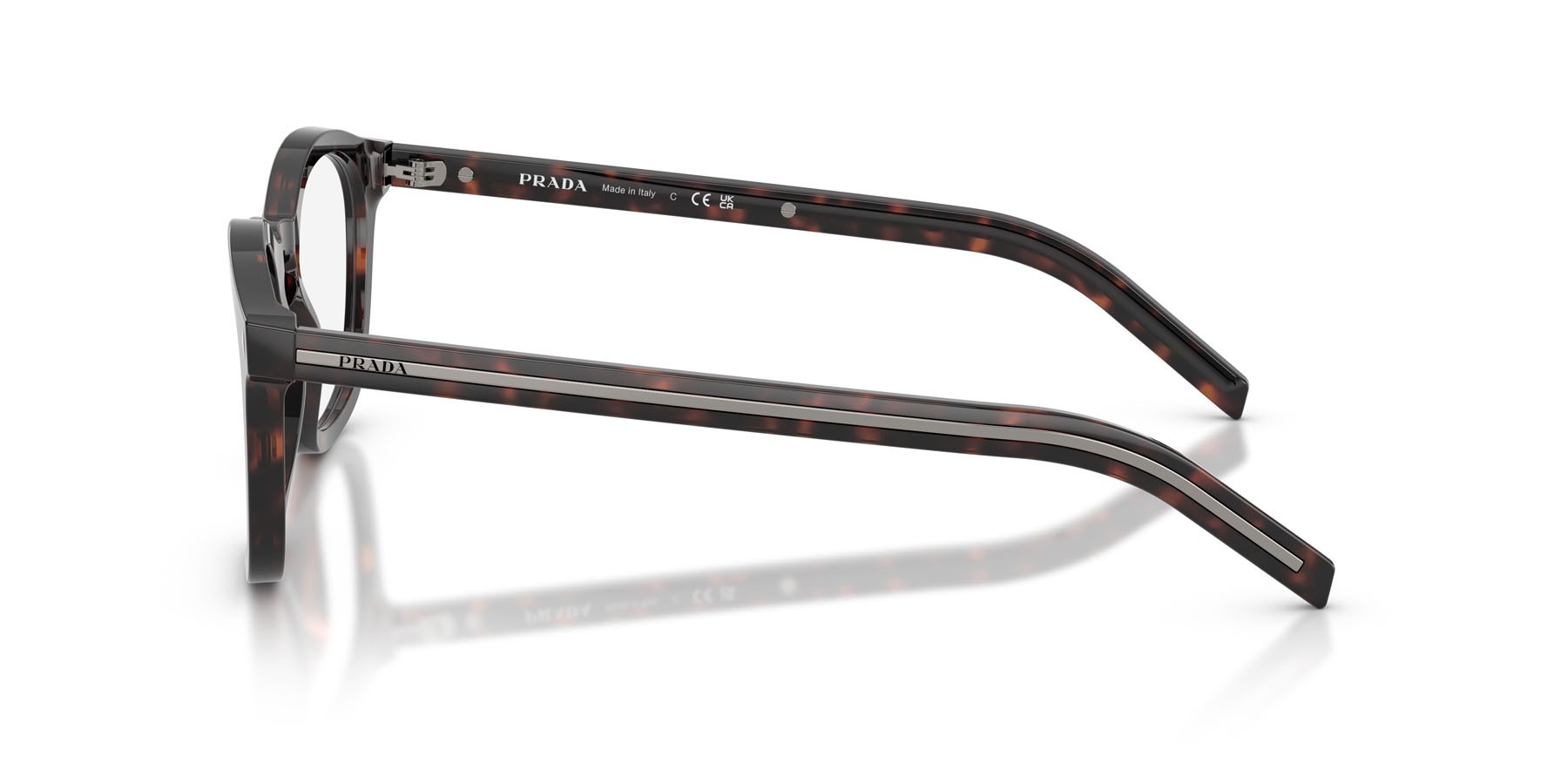Eyeglasses Prada PR C04V (17N1O1) color root tartarugato shape square lenses lente demo
