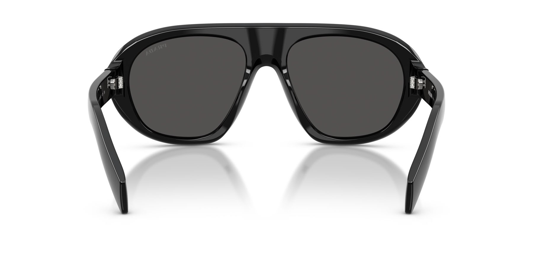 Sunglasses Prada PR C05S (16K08Z) color nero shape irregular lenses grigio scuro