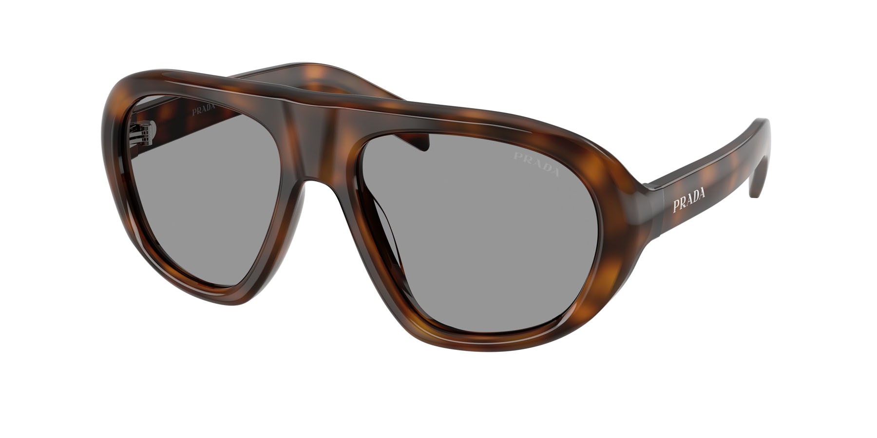 Occhiali da sole Prada PR C05S (20D50Q) colore juniper tartarugato forma irregolare lenti grigio