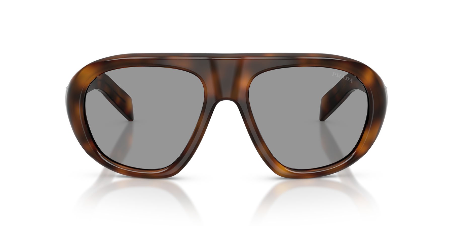 Occhiali da sole Prada PR C05S (20D50Q) colore juniper tartarugato forma irregolare lenti grigio